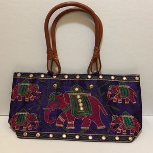 Boho Indie Hippie Gypsy Elephant Embroidered Tote
